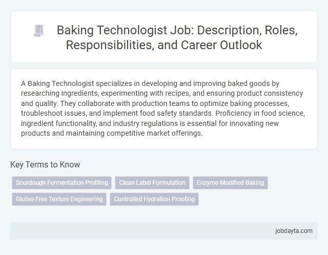 Baking Technologist Job: Description, Roles, Responsibilities, and Career Outlook