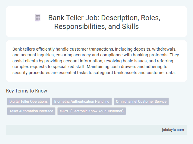 Bank Teller Job: Description, Roles, Responsibilities, and Skills