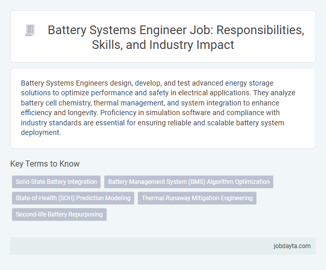Battery Systems Engineer Job: Responsibilities, Skills, and Industry Impact