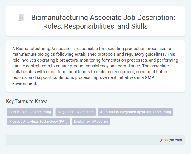 Biomanufacturing Associate Job Description: Roles, Responsibilities, and Skills