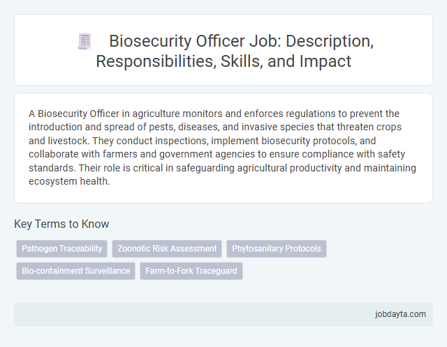 Biosecurity Officer Job: Description, Responsibilities, Skills, and Impact