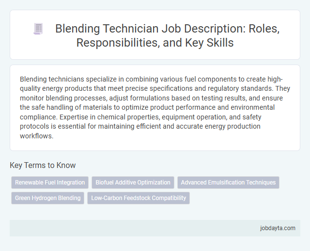 Blending Technician Job Description: Roles, Responsibilities, and Key Skills