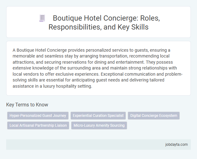 Boutique Hotel Concierge: Roles, Responsibilities, and Key Skills