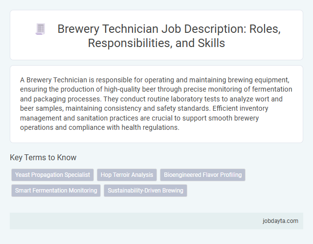 Brewery Technician Job Description: Roles, Responsibilities, and Skills