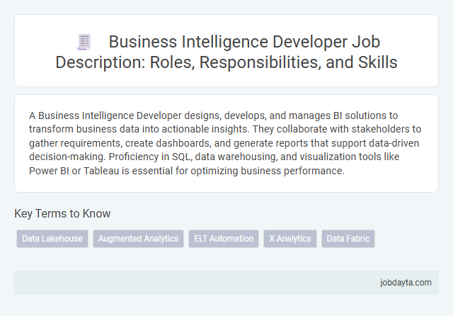 Business Intelligence Developer Job Description: Roles, Responsibilities, and Skills