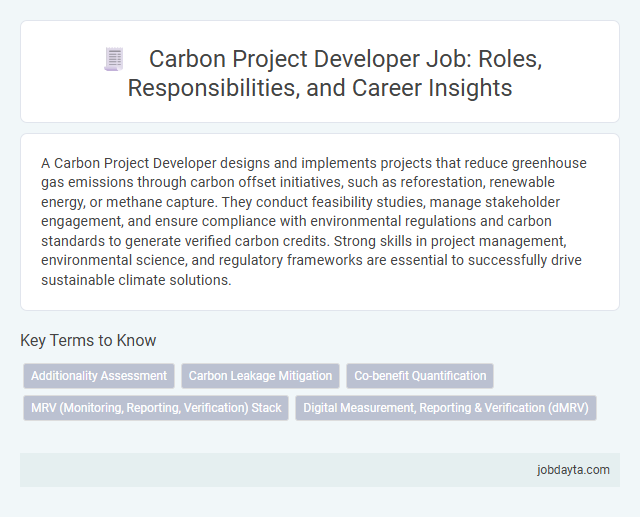 Carbon Project Developer Job: Roles, Responsibilities, and Career Insights