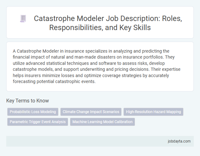 Catastrophe Modeler Job Description: Roles, Responsibilities, and Key Skills