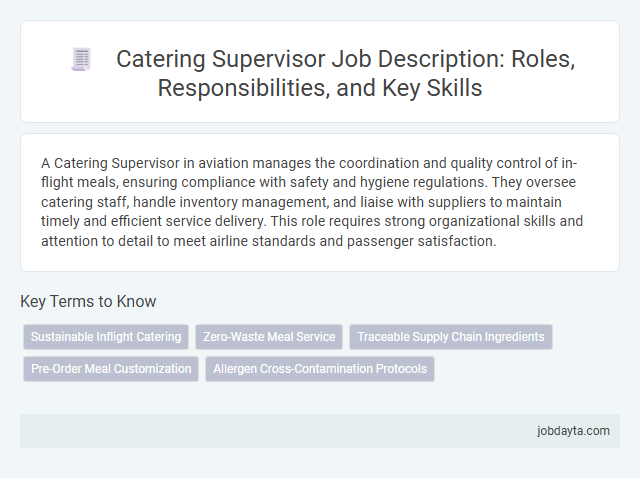 Catering Supervisor Job Description: Roles, Responsibilities, and Key Skills