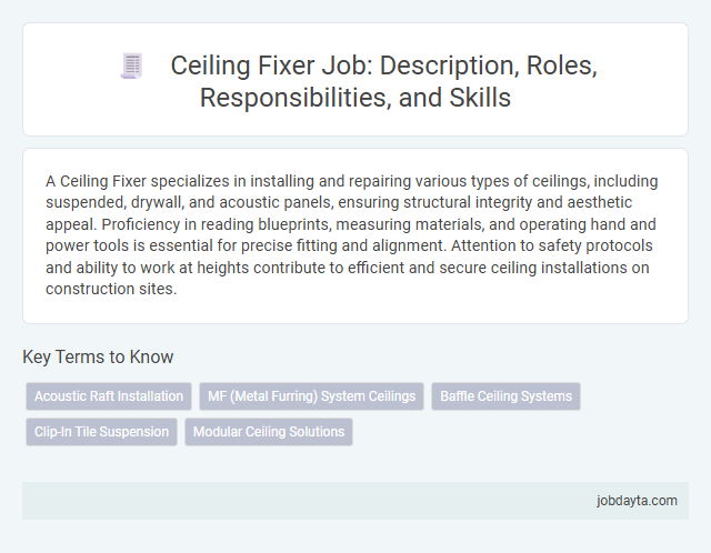 Ceiling Fixer Job: Description, Roles, Responsibilities, and Skills