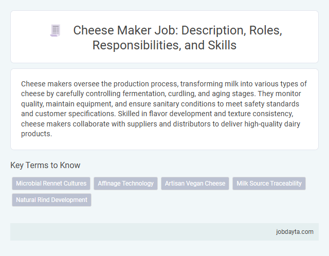 Cheese Maker Job: Description, Roles, Responsibilities, and Skills
