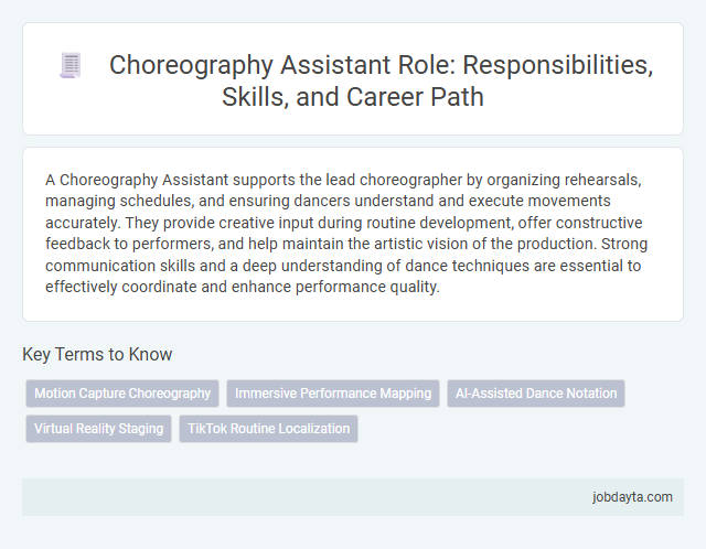 Choreography Assistant Role: Responsibilities, Skills, and Career Path