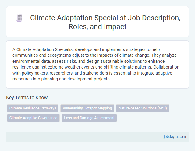 Climate Adaptation Specialist Job Description, Roles, and Impact