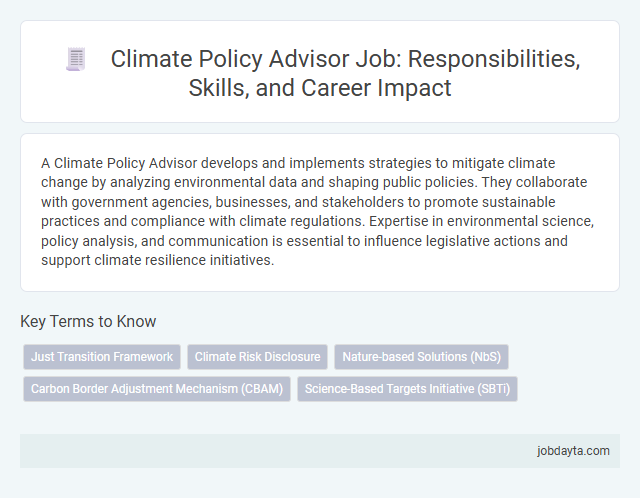 Climate Policy Advisor Job: Responsibilities, Skills, and Career Impact