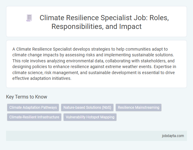 Climate Resilience Specialist Job: Roles, Responsibilities, and Impact