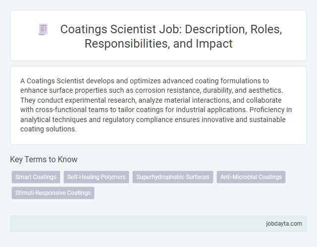 Coatings Scientist Job: Description, Roles, Responsibilities, and Impact