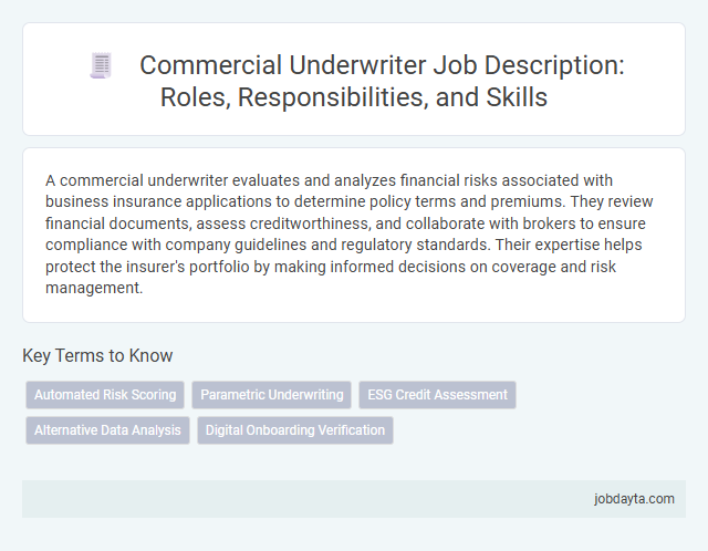 Commercial Underwriter Job Description: Roles, Responsibilities, and Skills