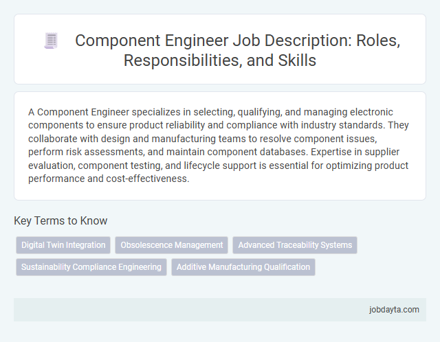 Component Engineer Job Description: Roles, Responsibilities, and Skills