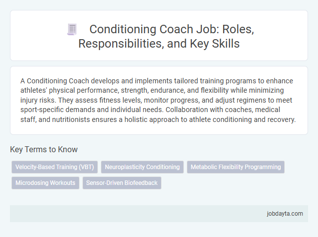 Conditioning Coach Job: Roles, Responsibilities, and Key Skills