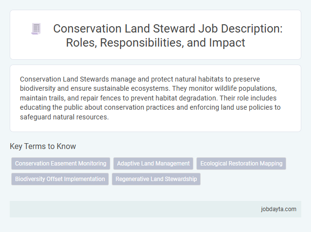 Conservation Land Steward Job Description: Roles, Responsibilities, and Impact