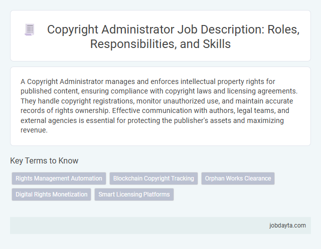 Copyright Administrator Job Description: Roles, Responsibilities, and Skills