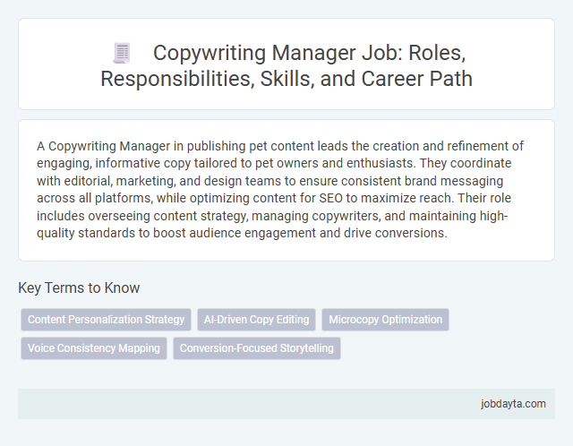 Copywriting Manager Job: Roles, Responsibilities, Skills, and Career Path
