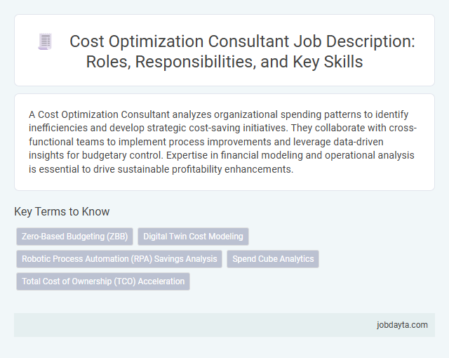 Cost Optimization Consultant Job Description: Roles, Responsibilities, and Key Skills