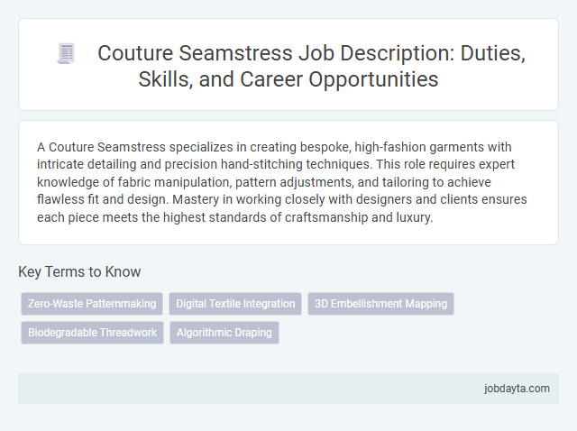 Couture Seamstress Job Description: Duties, Skills, and Career Opportunities