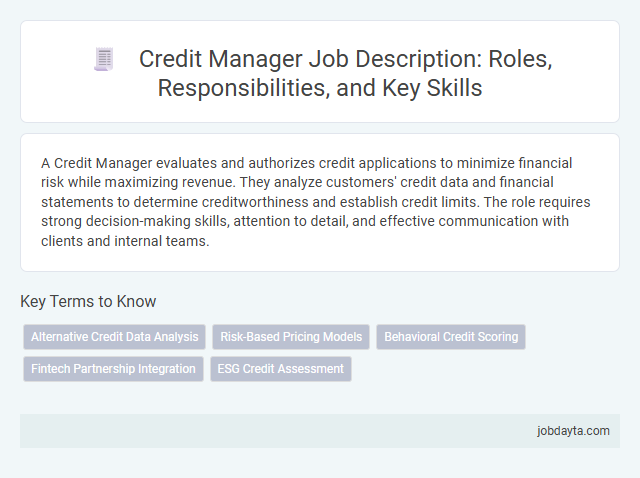 Credit Manager Job Description: Roles, Responsibilities, and Key Skills