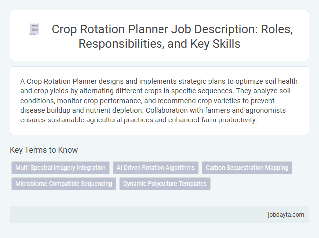 Crop Rotation Planner Job Description: Roles, Responsibilities, and Key Skills