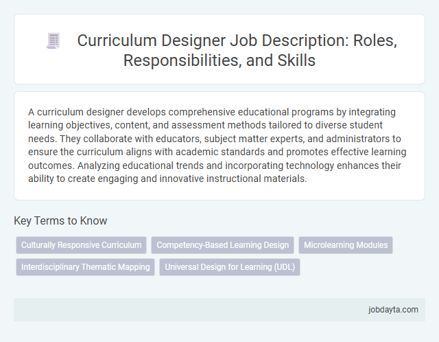 Curriculum Designer Job Description: Roles, Responsibilities, and Skills