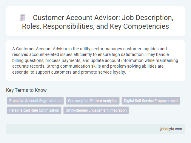 Customer Account Advisor: Job Description, Roles, Responsibilities, and Key Competencies