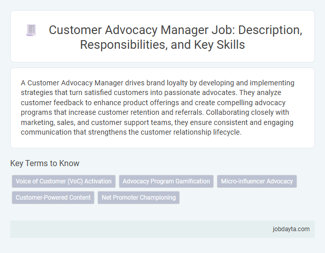 Customer Advocacy Manager Job: Description, Responsibilities, and Key Skills