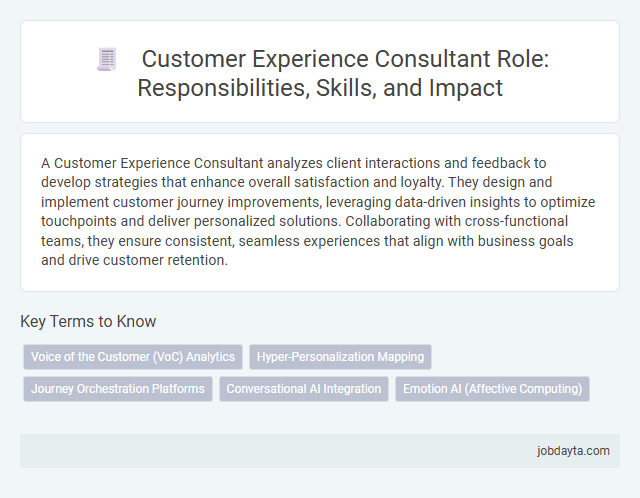 Customer Experience Consultant Role: Responsibilities, Skills, and Impact