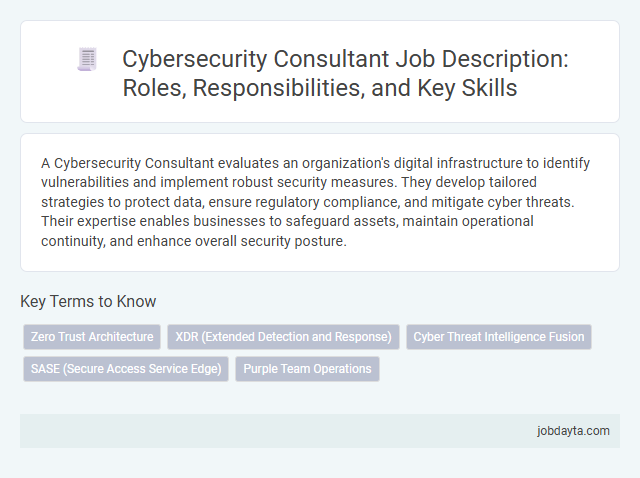 Cybersecurity Consultant Job Description: Roles, Responsibilities, and Key Skills