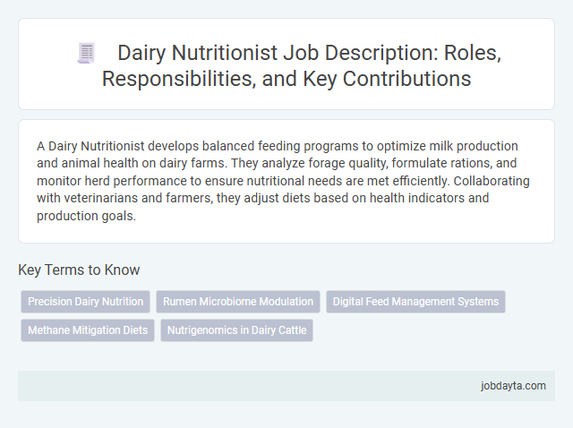 Dairy Nutritionist Job Description: Roles, Responsibilities, and Key Contributions