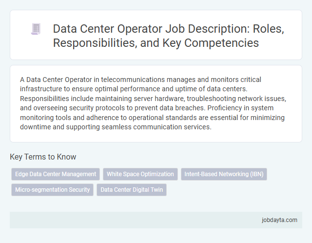 Data Center Operator Job Description: Roles, Responsibilities, and Key Competencies