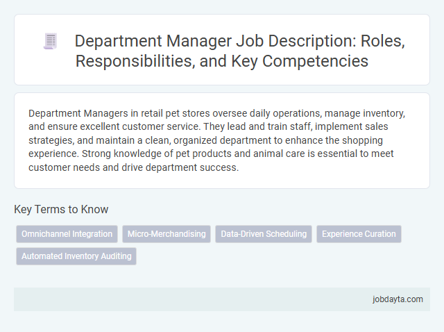 Department Manager Job Description: Roles, Responsibilities, and Key Competencies