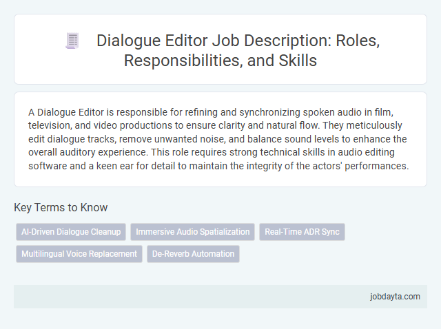 Dialogue Editor Job Description: Roles, Responsibilities, and Skills