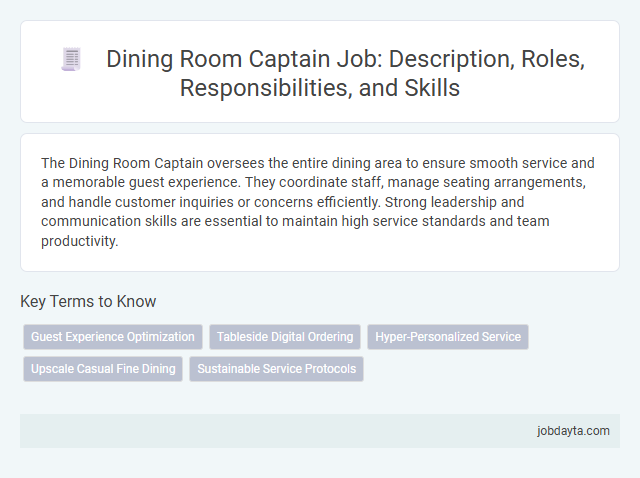Dining Room Captain Job: Description, Roles, Responsibilities, and Skills