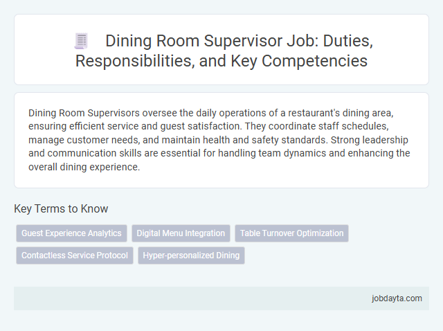 Dining Room Supervisor Job: Duties, Responsibilities, and Key Competencies