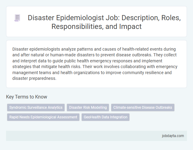 Disaster Epidemiologist Job: Description, Roles, Responsibilities, and Impact