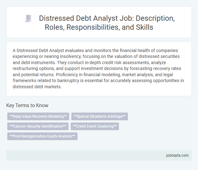 Distressed Debt Analyst Job: Description, Roles, Responsibilities, and Skills