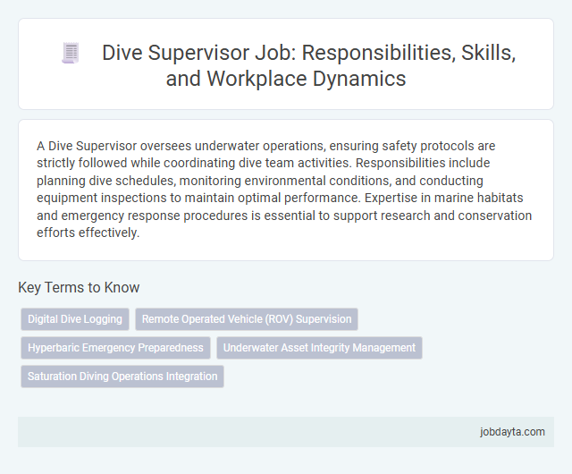 Dive Supervisor Job: Responsibilities, Skills, and Workplace Dynamics