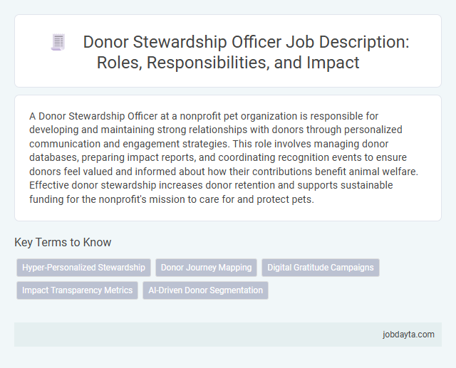 Donor Stewardship Officer Job Description: Roles, Responsibilities, and Impact