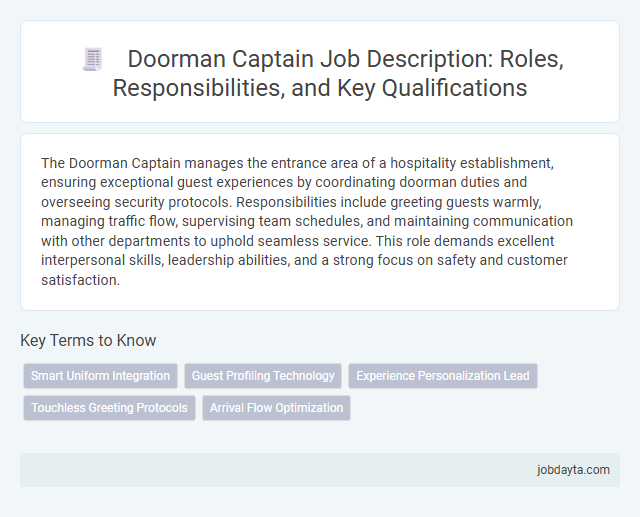 Doorman Captain Job Description: Roles, Responsibilities, and Key Qualifications