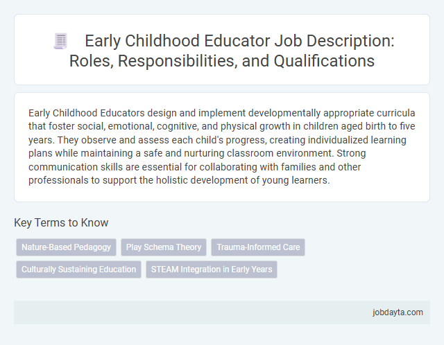Early Childhood Educator Job Description: Roles, Responsibilities, and Qualifications