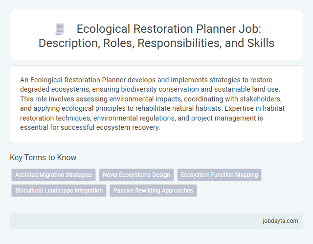 Ecological Restoration Planner Job: Description, Roles, Responsibilities, and Skills