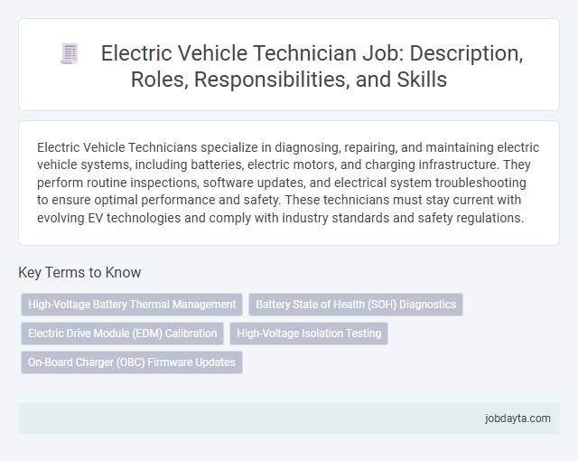 Electric Vehicle Technician Job: Description, Roles, Responsibilities, and Skills