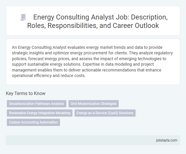 Energy Consulting Analyst Job: Description, Roles, Responsibilities, and Career Outlook