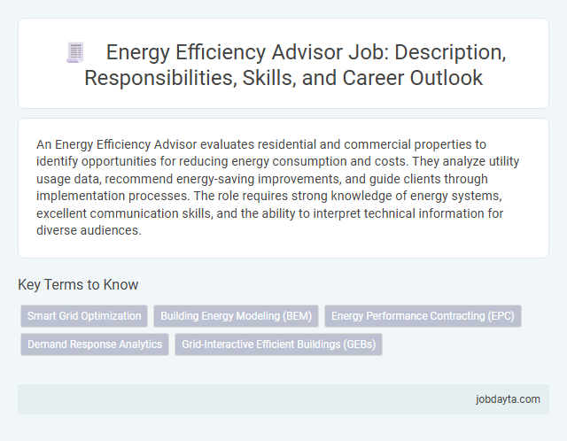Energy Efficiency Advisor Job: Description, Responsibilities, Skills, and Career Outlook
